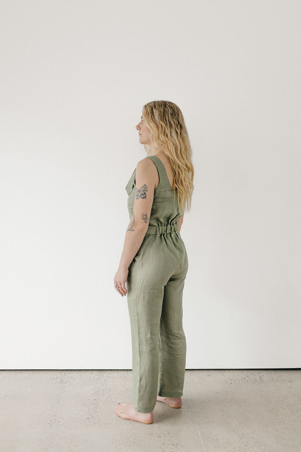 Isla Jumpsuit - Black Linen