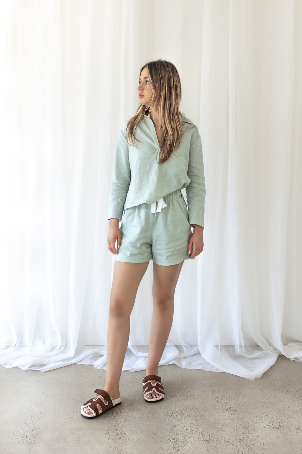 Hemp Shorts - Sea Mist Green