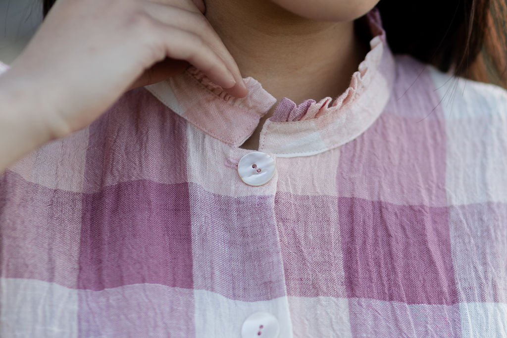 Roses Linen Dress Mini