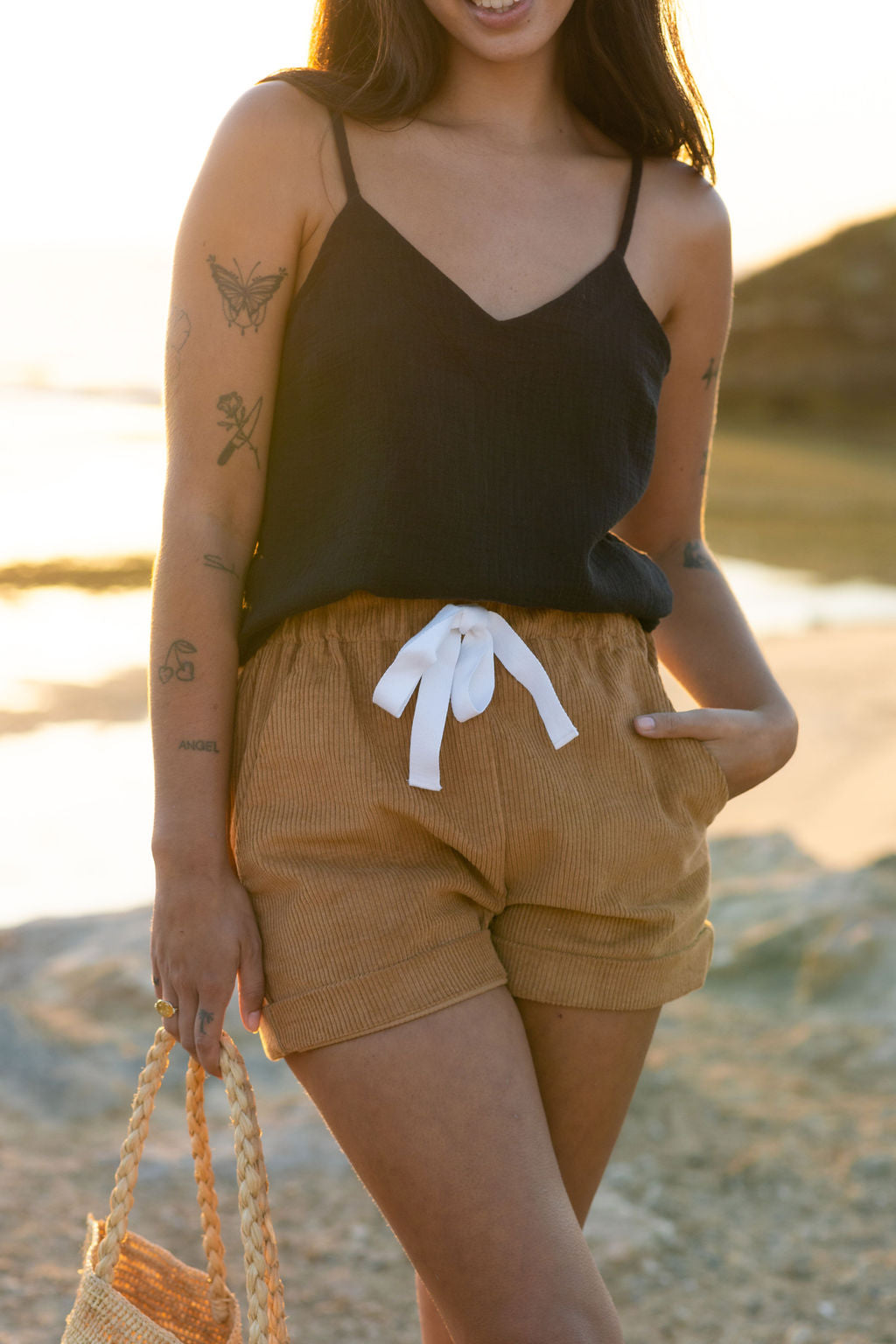 Ziggy Cord Shorts - Earth (size 16)