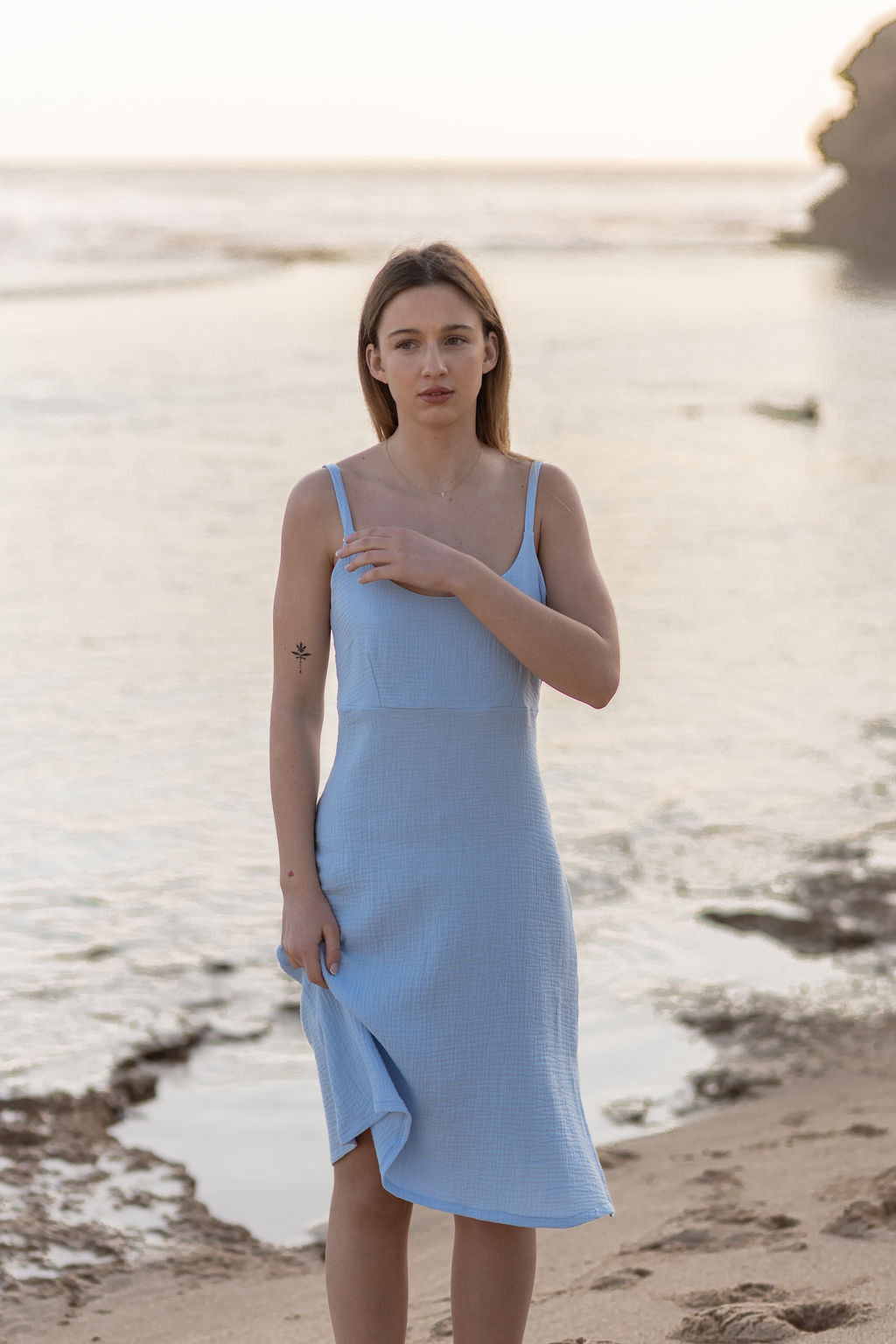 Leon Slip Dress - Beach Blue