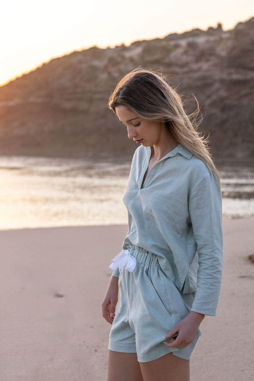 Hemp Shorts - Sea Mist Green