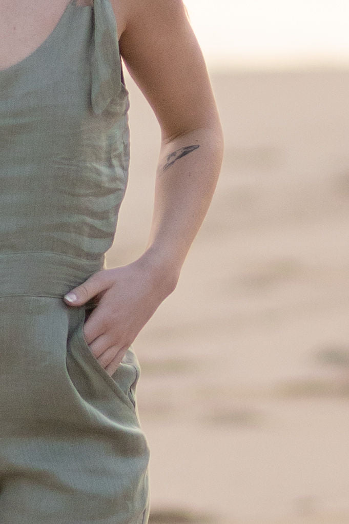 Isla Jumpsuit - Sage Green Linen