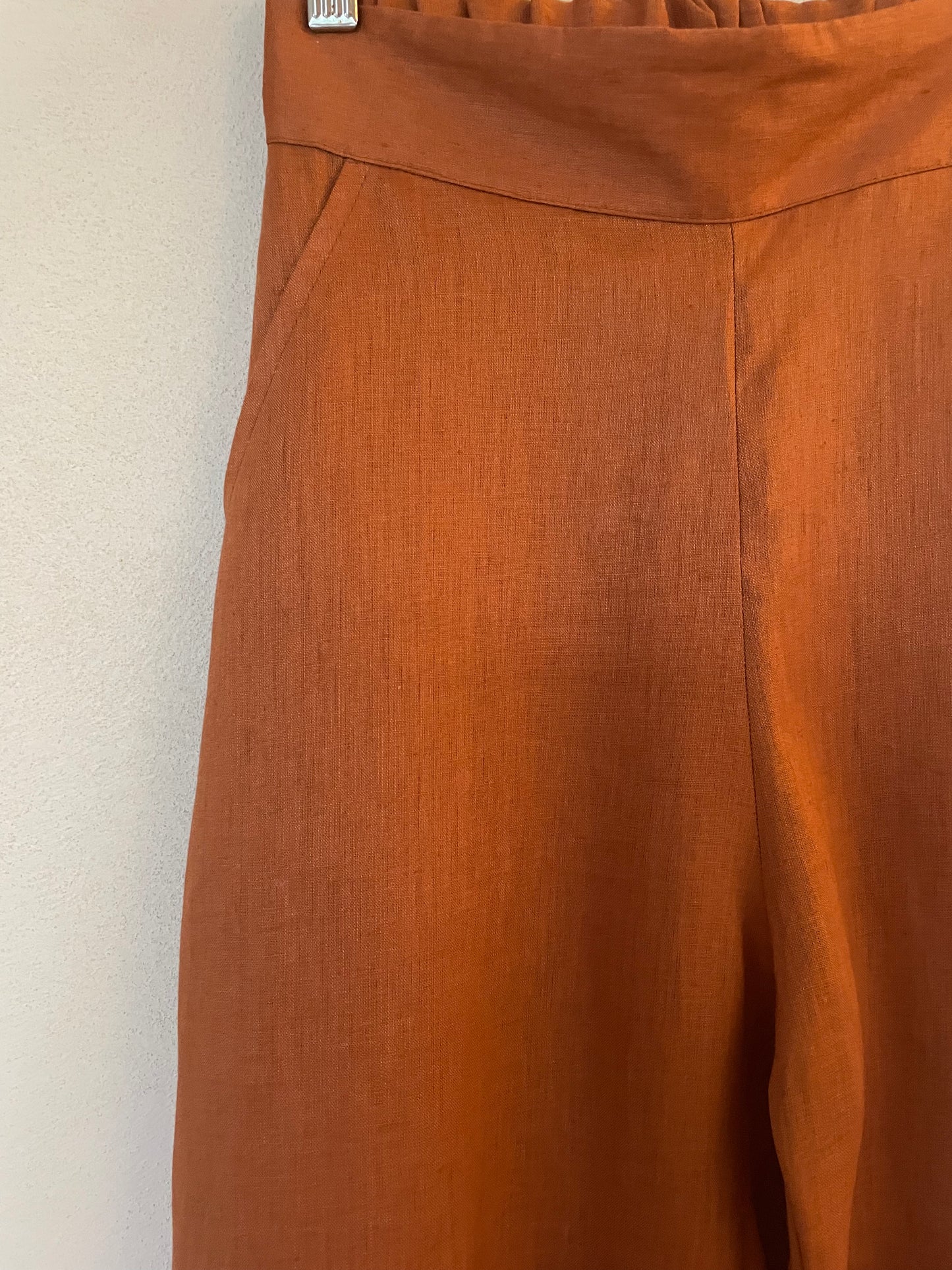 Terracotta Linen Pants (size 6)