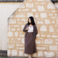 Cocoa French Linen Skirt