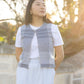 Cream/Blue Corduroy Reversible Vest