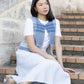 Sky Blue French Linen Skirt