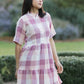 Roses Linen Dress Mini