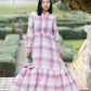 Roses Linen Dress Maxi