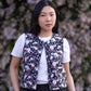 Black/Floral Corduroy Reversible Vest