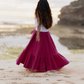 Blossom Cotton Skirt - Burgundy