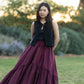 Blossom Cotton Skirt - Burgundy