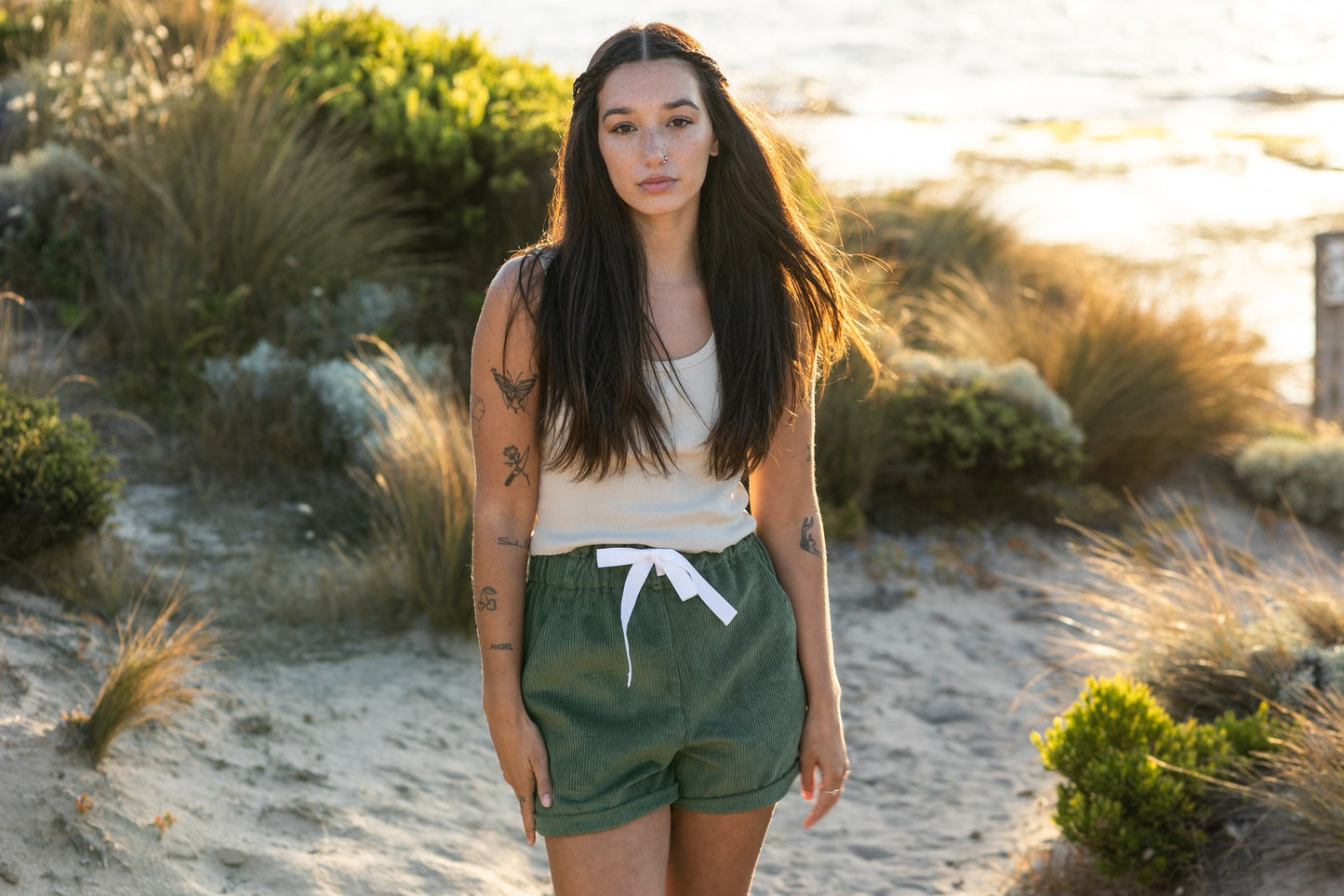 Ziggy Cord Shorts - Eden Green