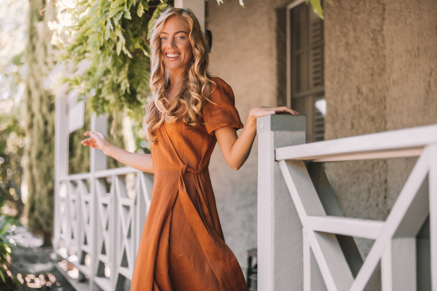 Luna Dress - Terracotta Linen