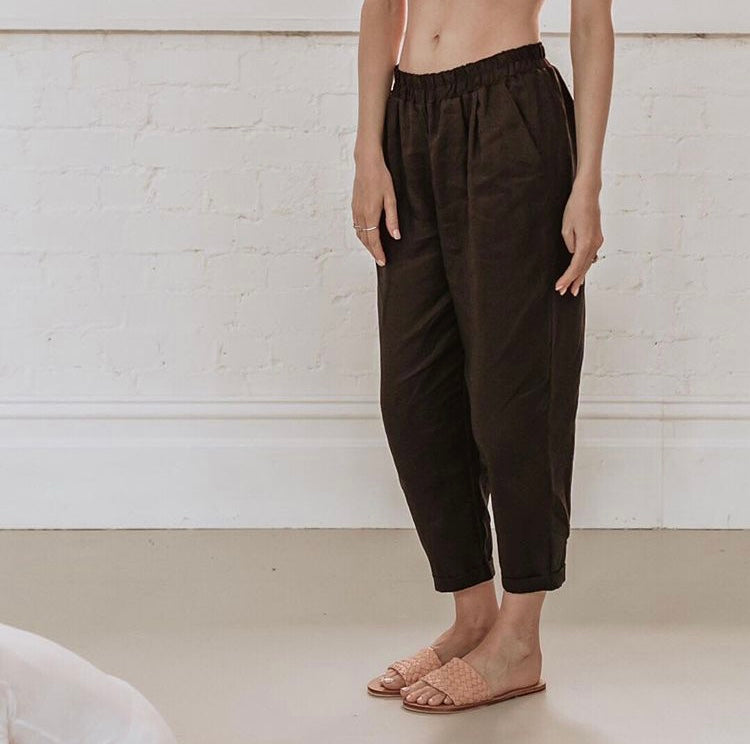 Black Linen Pant